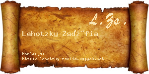 Lehotzky Zsófia névjegykártya