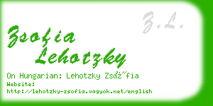 zsofia lehotzky business card